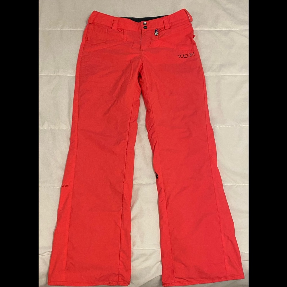 Volcom Nimbus Women's Size XS Snowboard/Ski Pants Neon Coral